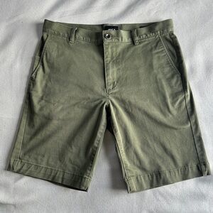RVCA Week-End Stretch Chino Shorts Green Flat Front Welt Pocket | Mens 33